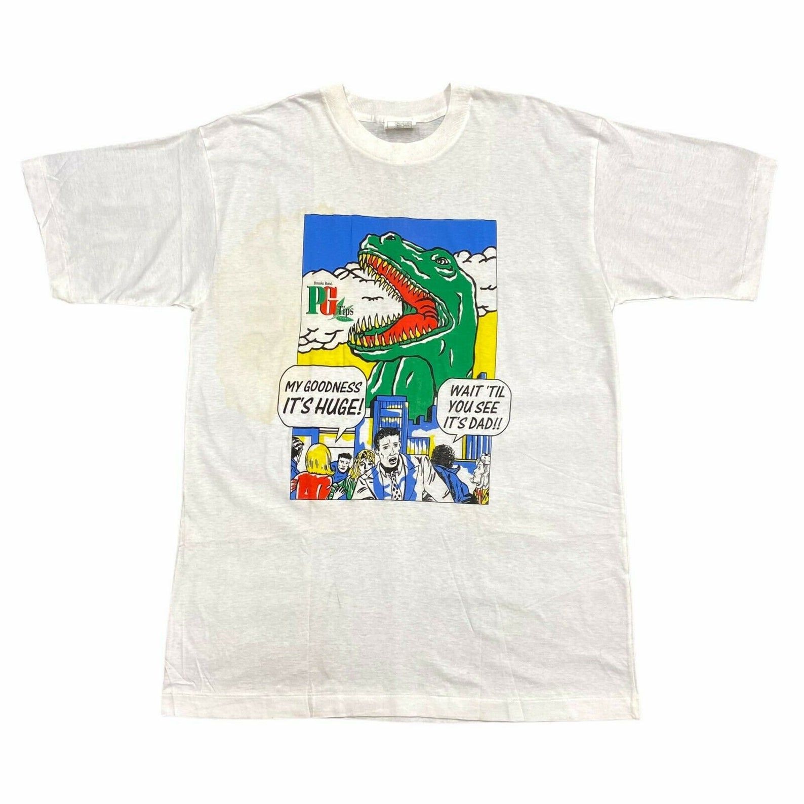 Pg Tips Comic Art Tshirt | Vintage 90S Single Stitch British Tea Drink Vtg