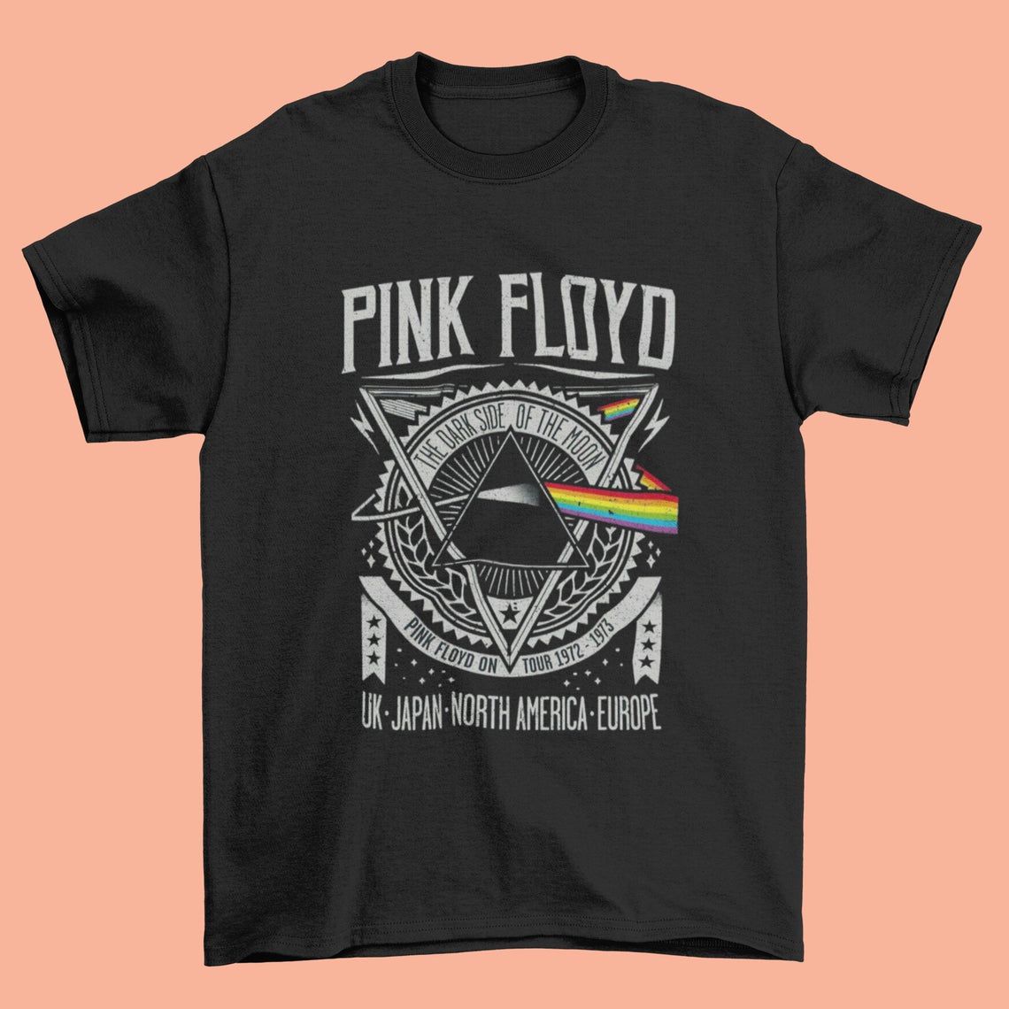 Pink Floyd Rock Band shirt Dark Side Of The Moon poster shirt