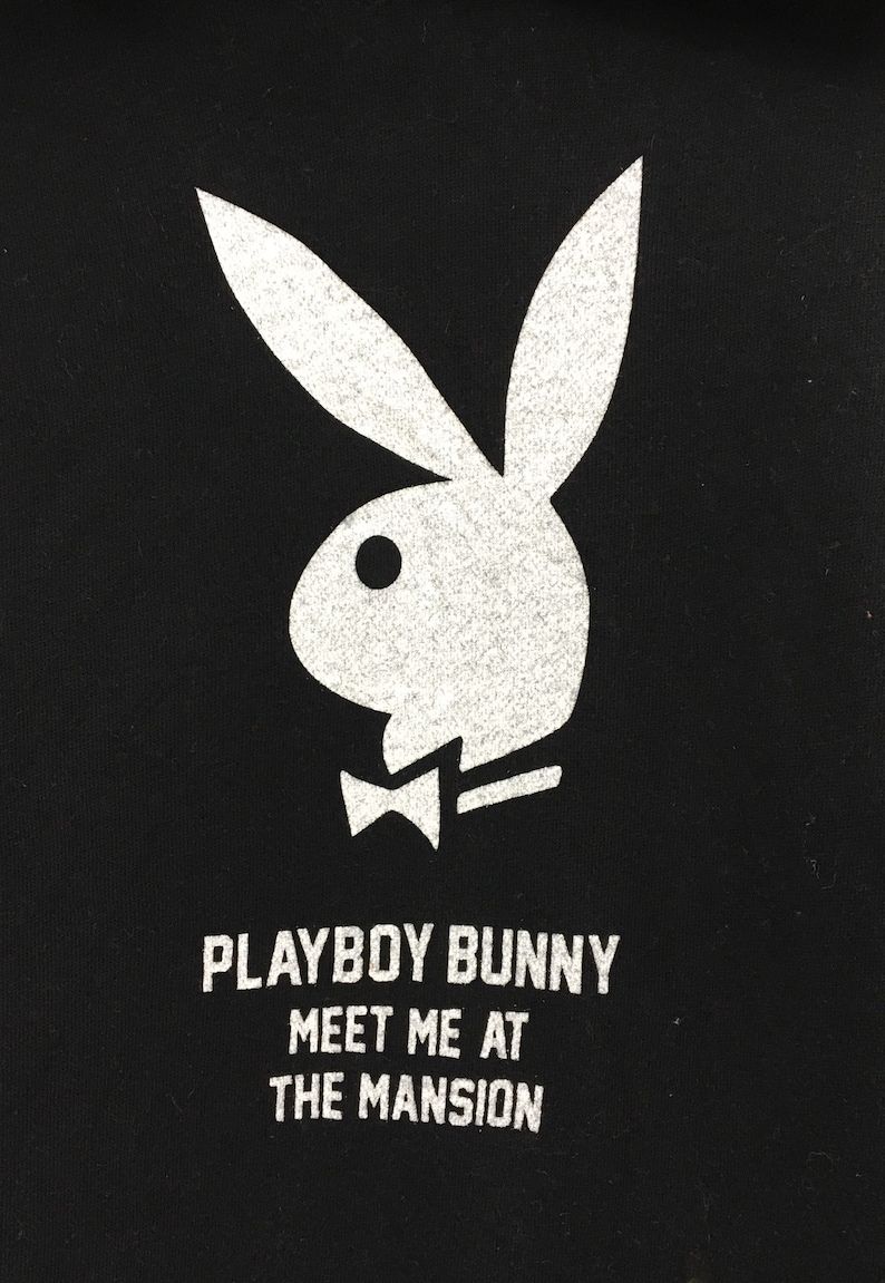 Playboy Bunny Hoodie Jumper Big Print Spell Out Logo Pullover Fashion Style