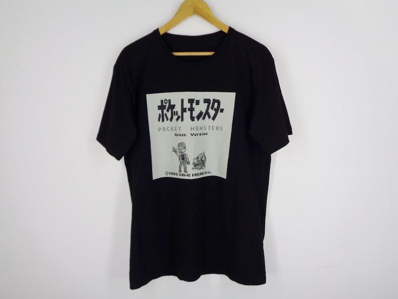 Pocket Monster Shirt Vintage Size F Pocket Monster T Shirt Vintage 90S Pocket Monster Green Version By Games Freak Inc Tee T Shirt