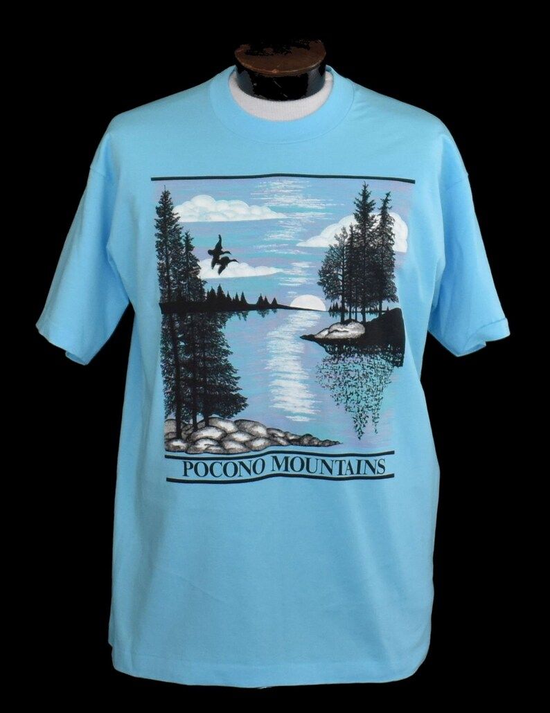 Pocono Mountains Tee Vintage 80S Pennsylvania Souvenir T Shirt 1980S Screen Stars Shirt
