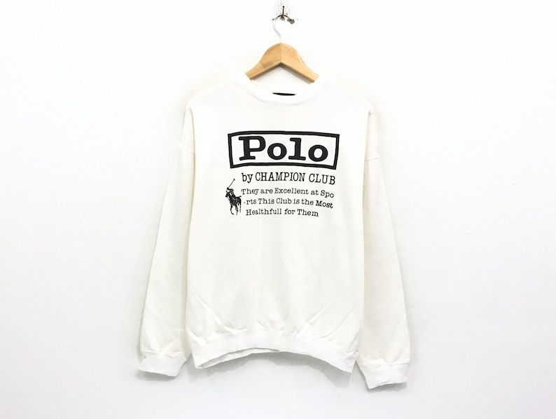 Polo By Champion Club Sweatshirt Big Logo Print Spell Out Pullover Fashions Style