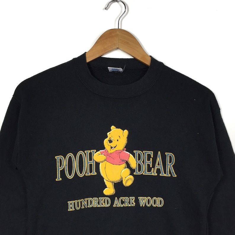 Pooh Bear Printed Big Logo Pooh Bear Vintage Kids Clothing Pooh Bear Sweatshirt