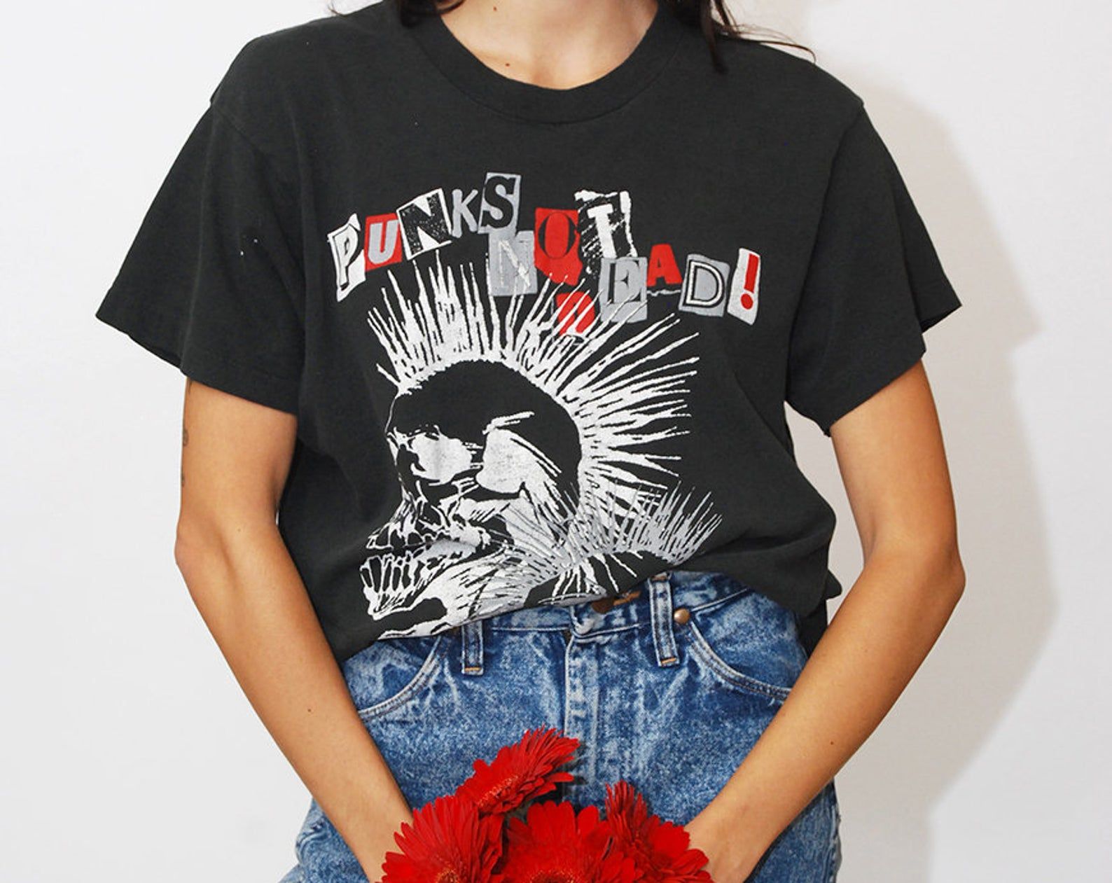 Punk'S Not Dead T-Shirt L Vintage 80S Black Exploited Rock