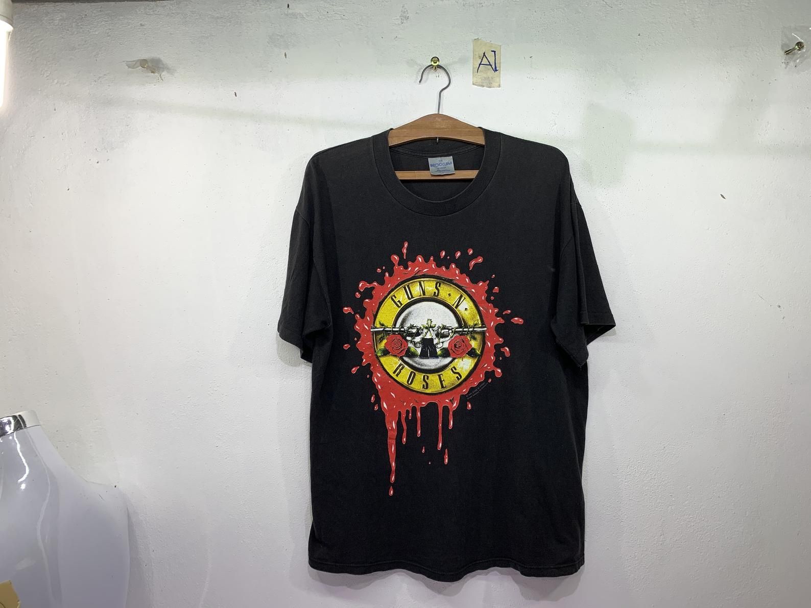 Rare!! Guns 'N' Roses Here Today Gone To Hell 1991 Under Brockum Rock Band Heavy Metal Wellcome To The Jungle T-Shirt L