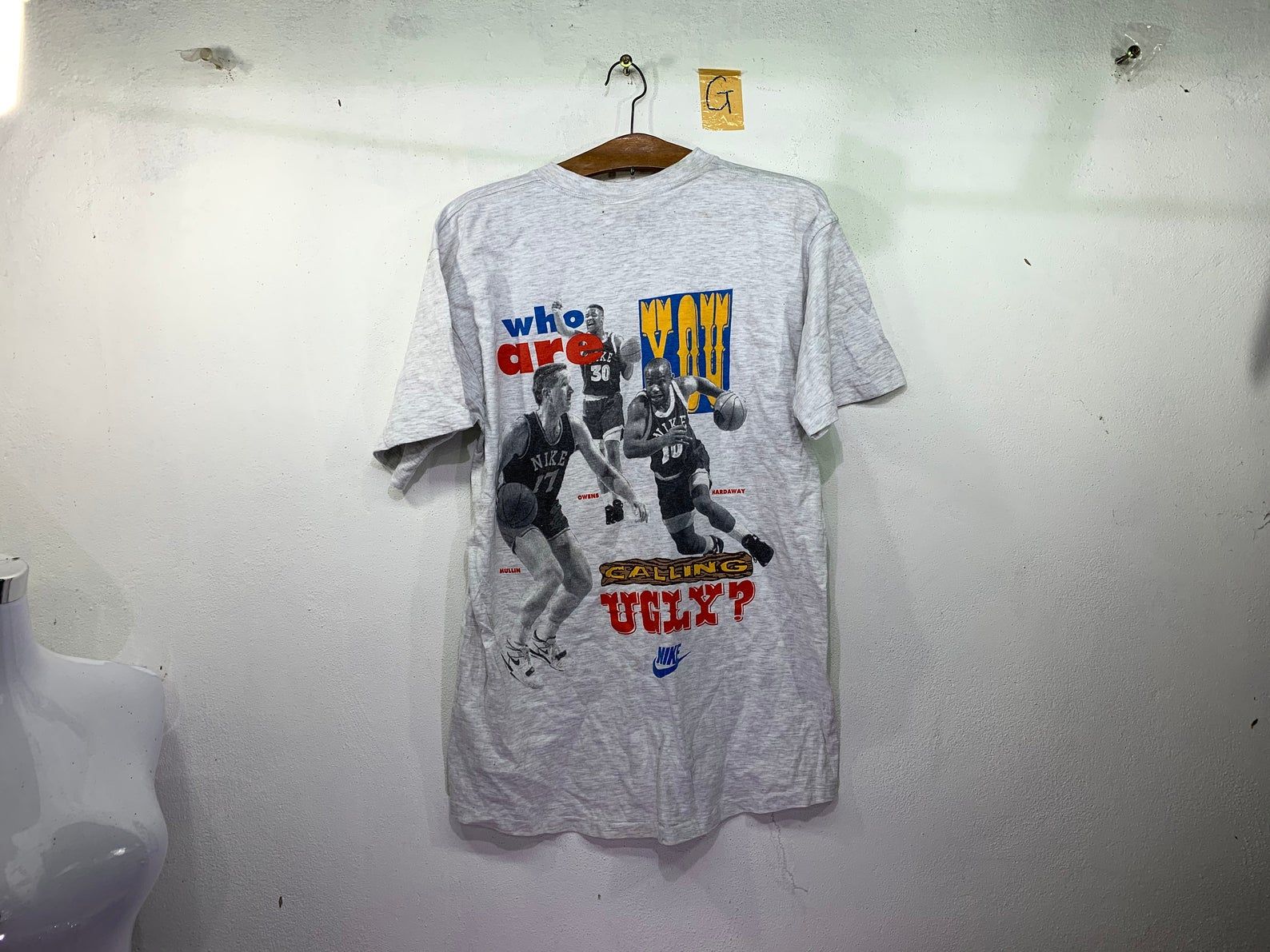 Rare!! Vintage Ugly Who Are You Calling Ugly Mullin Owens Hardaway Grey Tag L