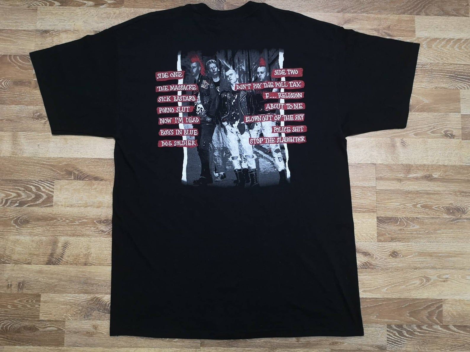 Rare! Deadstock New Old Stock True Vintage Og 90'S The Legendary Scottish Punk Rock Band The Exploited Massacre Album Cover Promo T Shirt rare! deadstock new old stock true vintage og 90s the legendary scottish punk rock band the exploited massacre album cover promo t shirt 9lcyh