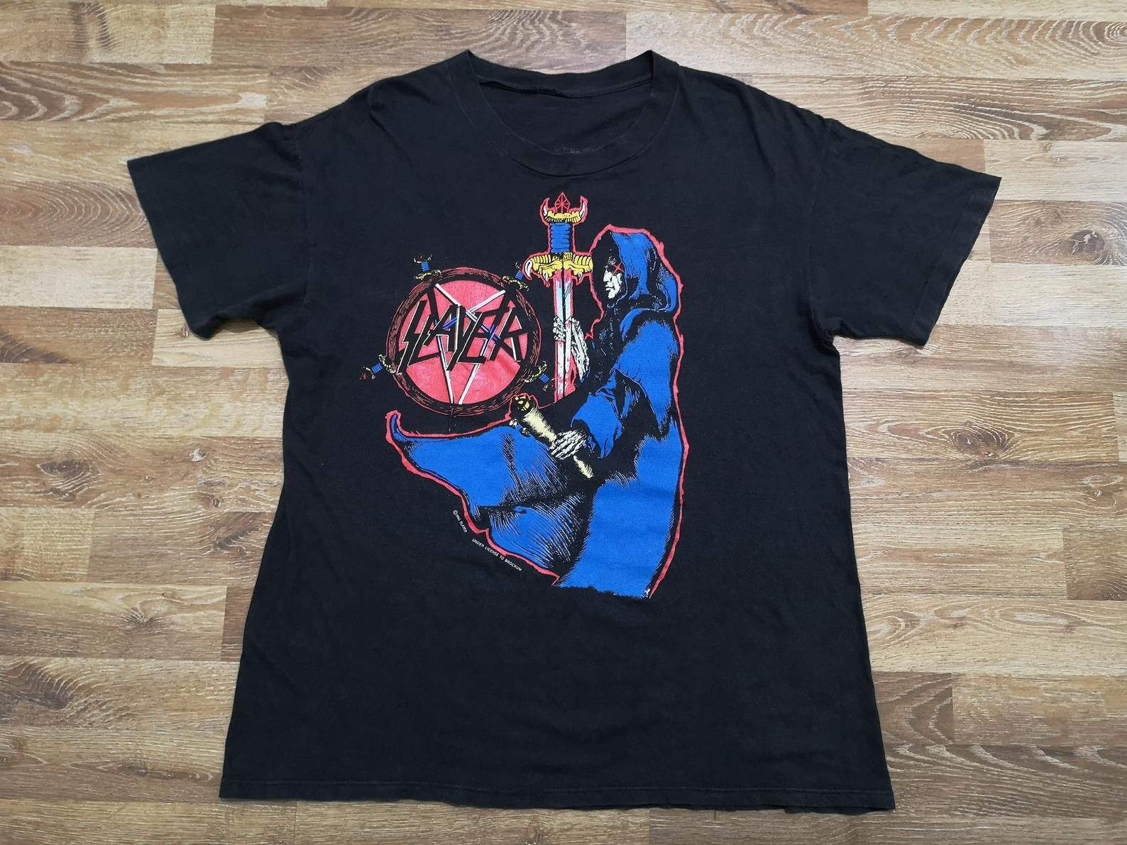 Rare! True Vintage 90'S The Legendary American Thrash Metal Band Big 4 Slayer Spill The Blood 1990 Single Promo T Shirt