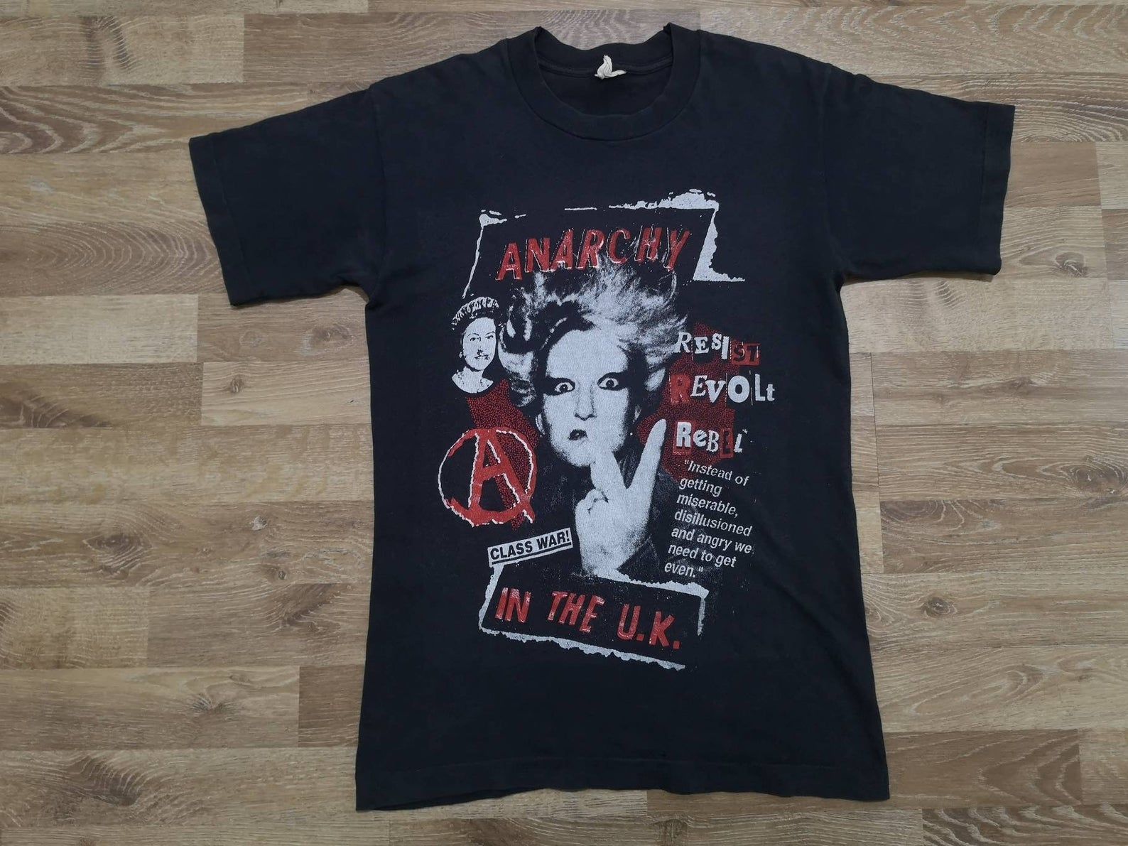 Rare! True Vintage Og 80'S Anarchy In The Uk Punk Promo Resist Revolt Rebel God Save The Queen Sex Pistols Class War! T Shirt