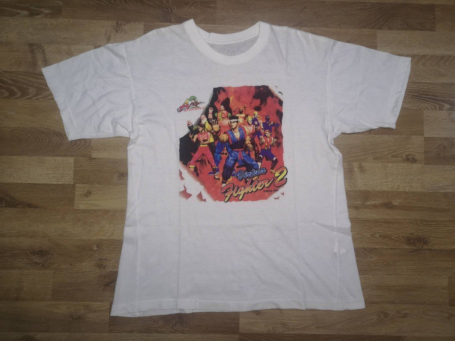 Rare! True Vintage Og 90'S Virtua Fighter 2 1994 Video Game Promo Am2 T Shirt Shun Lion Akira Sarah Lau Wolf Jacky