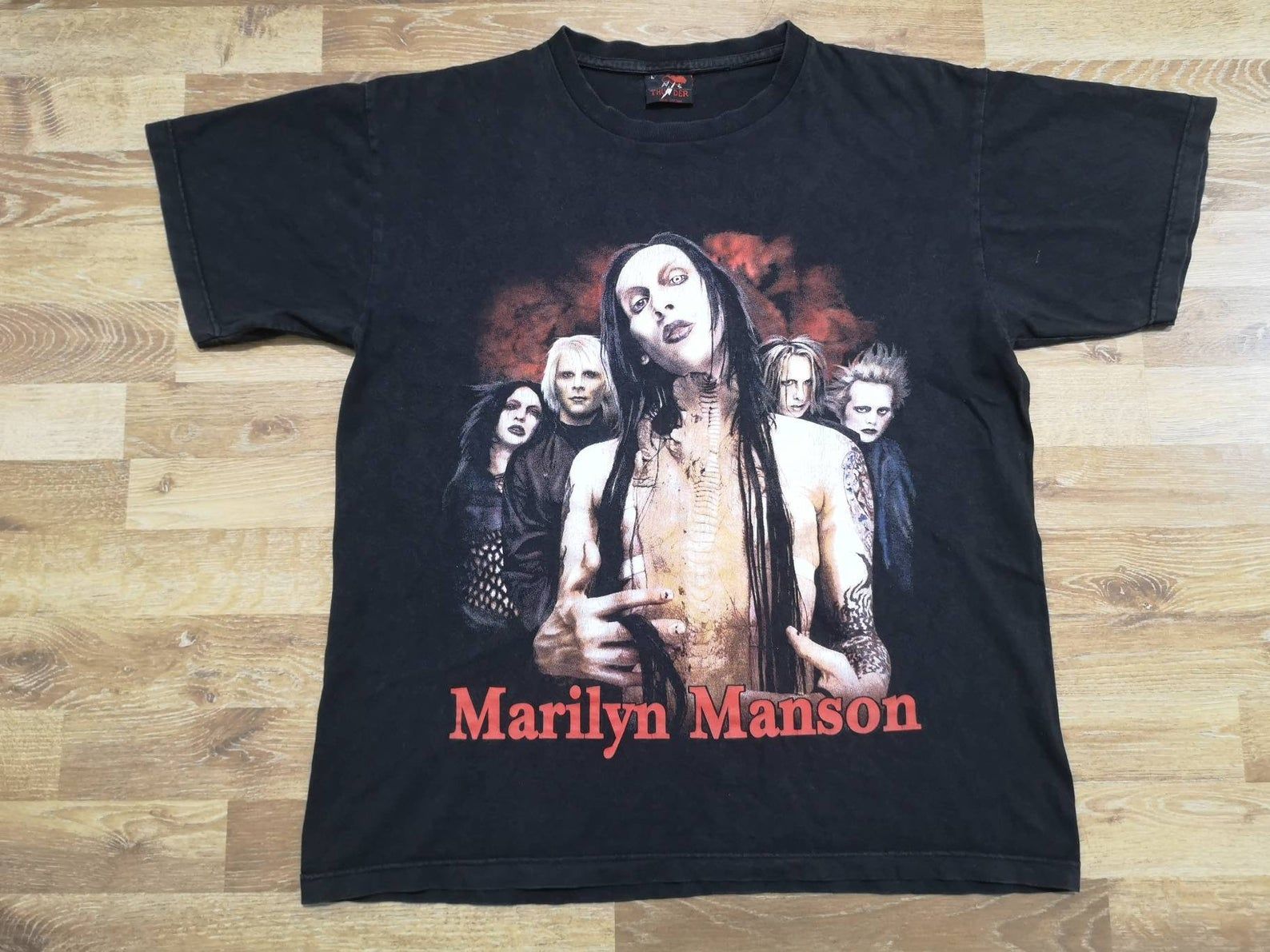 Rare! Very Nice Design True Vintage Og Bootleg Brian Hugh Warner Marilyn Manson Mm Big On Both Side Dave Sardy T Shirt