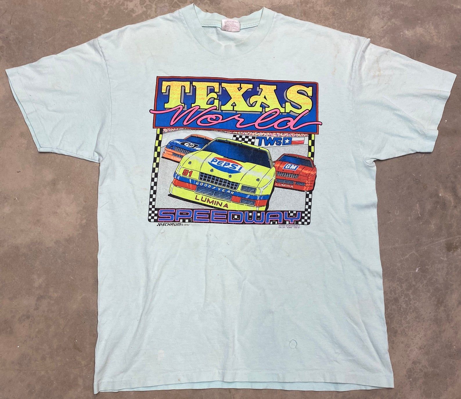 Rare! Vintage 1991 Texas World Speedway Racing Tee -