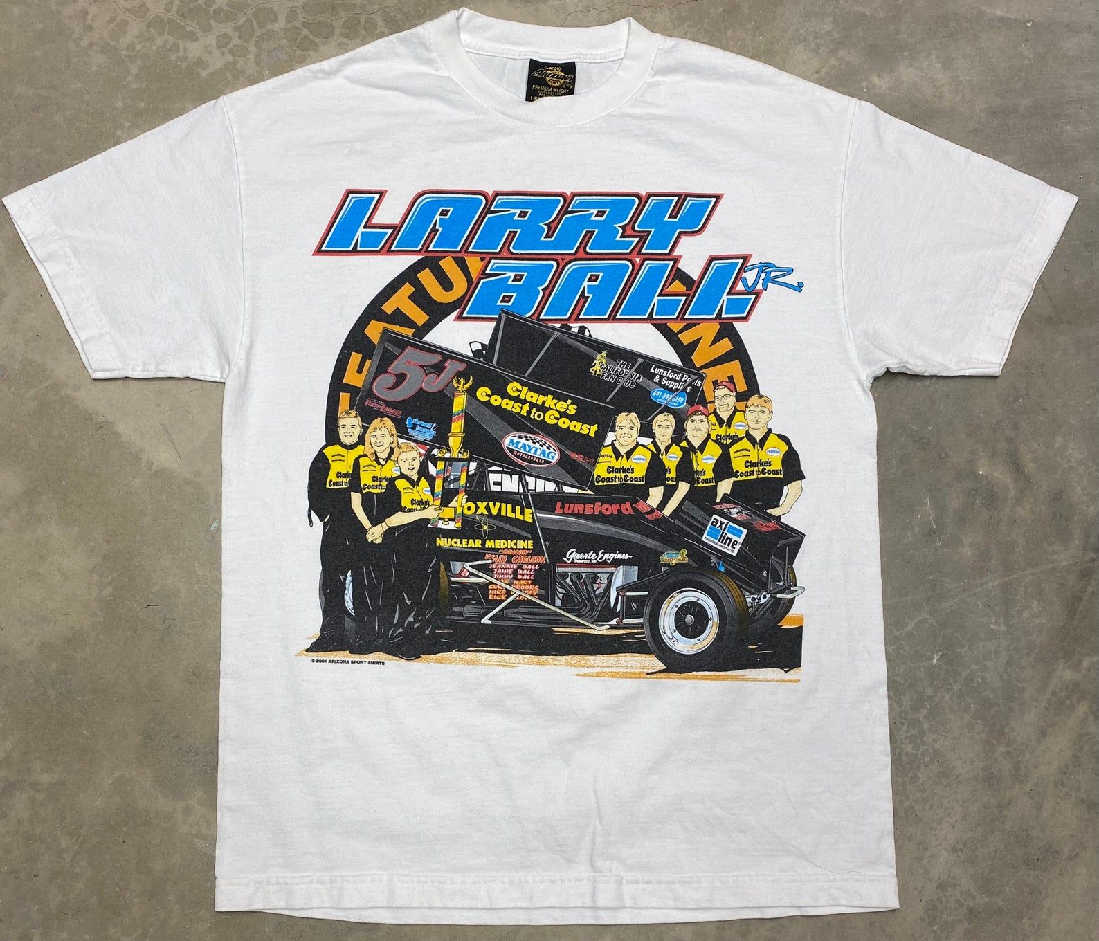 Rare! Vintage 2001 Larry Ball Jr Victory Tour S Car Tee -
