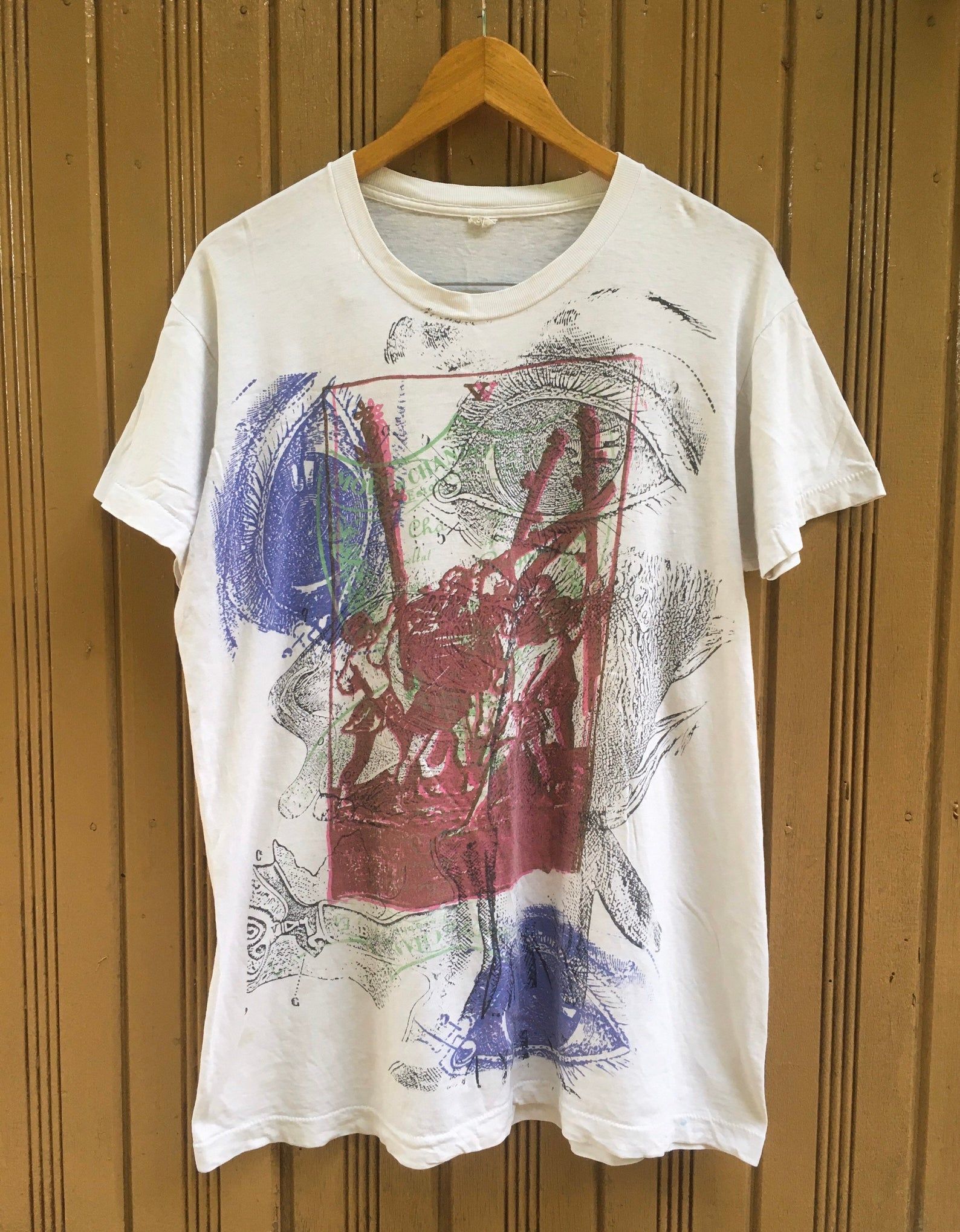 Rare! Vintage Art All Over Tees Shirt
