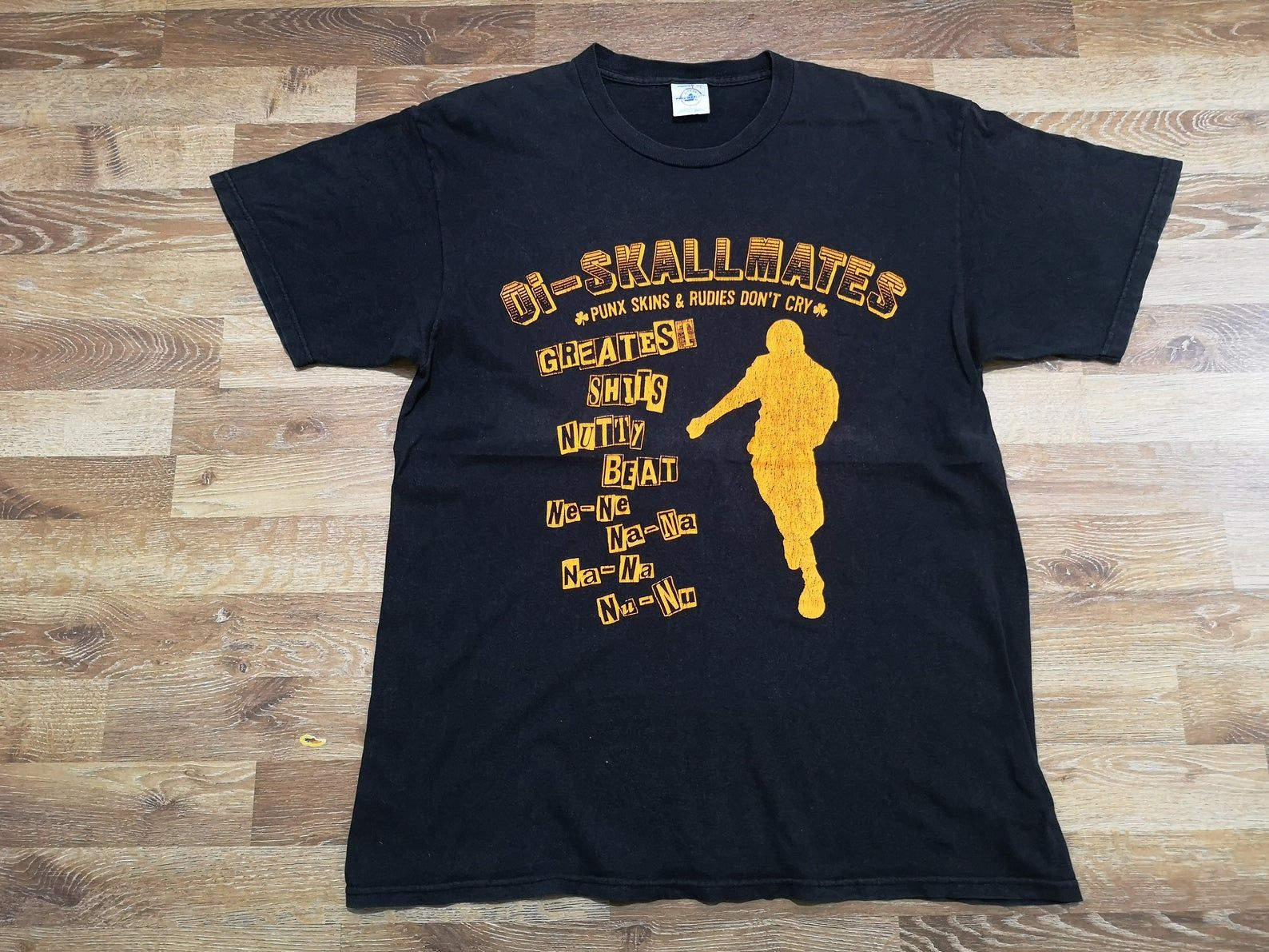 Rare ! Vintage 90'S Japanese Indie Alternative Skinhead Oi Ska Punk Rock Oi-Skall Mates Gig Tour Concert Promo Flyers T Shirt