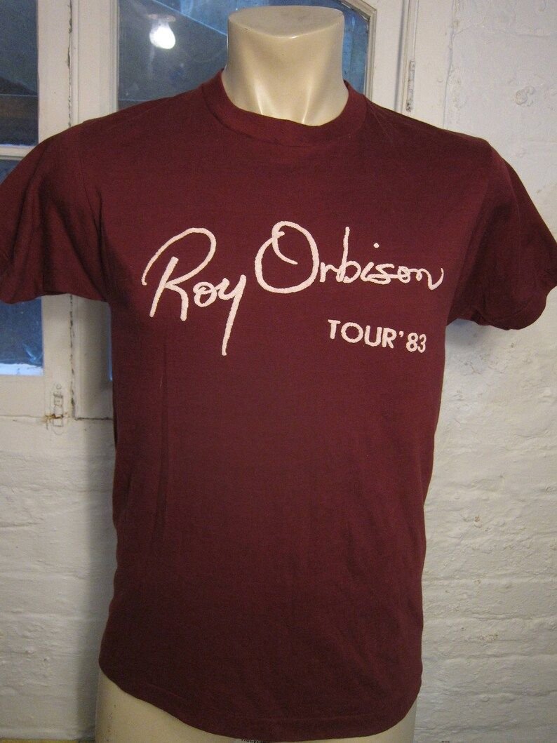 Rare 1983 Roy Orbison Raised Print Concert Shirt Single Sided Deadstock Unworn Screen Stars