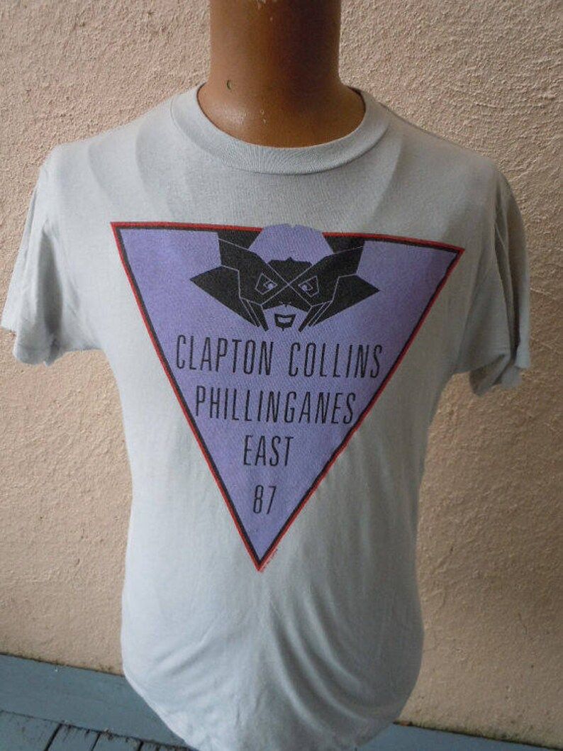 Rare 1987 Eric Claptonphil Collinsgreg Phillinganes Concert Shirt Deadstock Unworn Single Sided