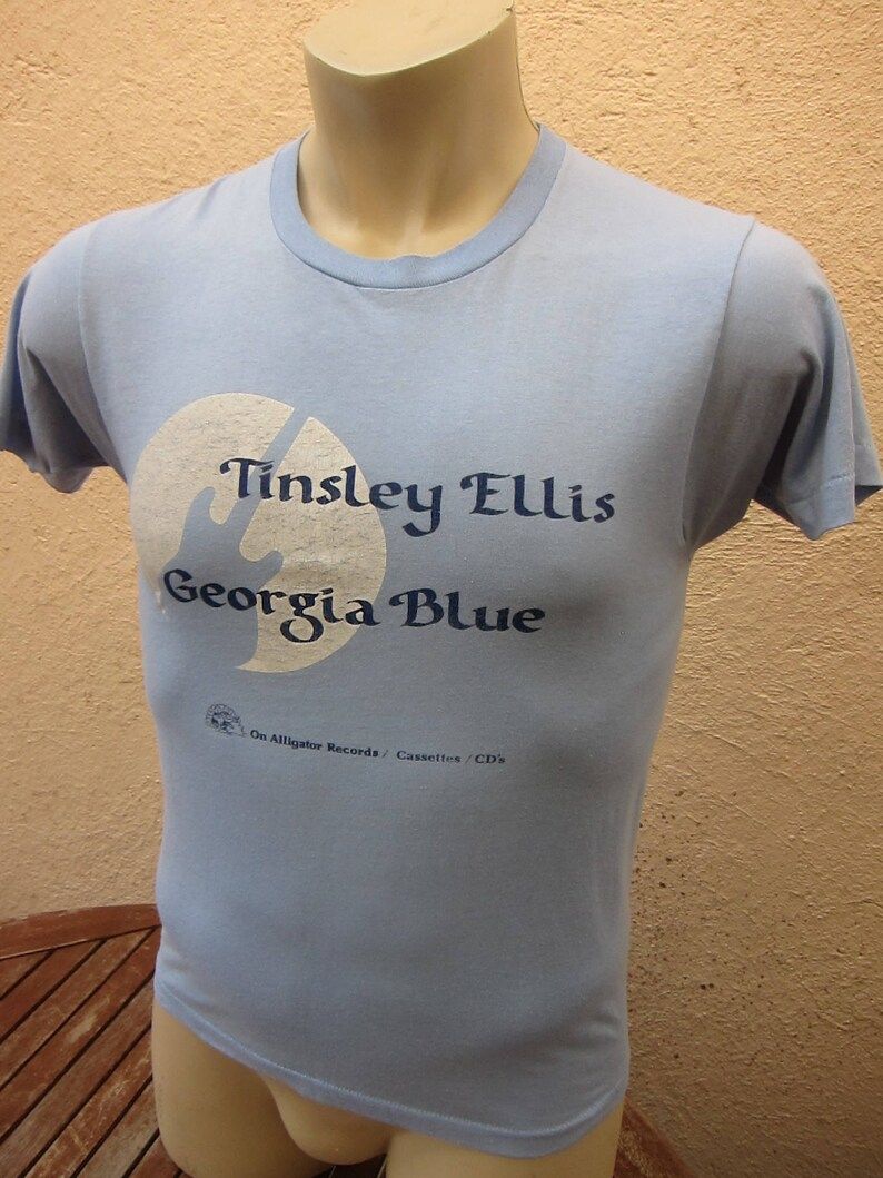 Rare 1988 Tinsley Ellis Georgia Blue Concert Shirt Single Sided Screen Stars