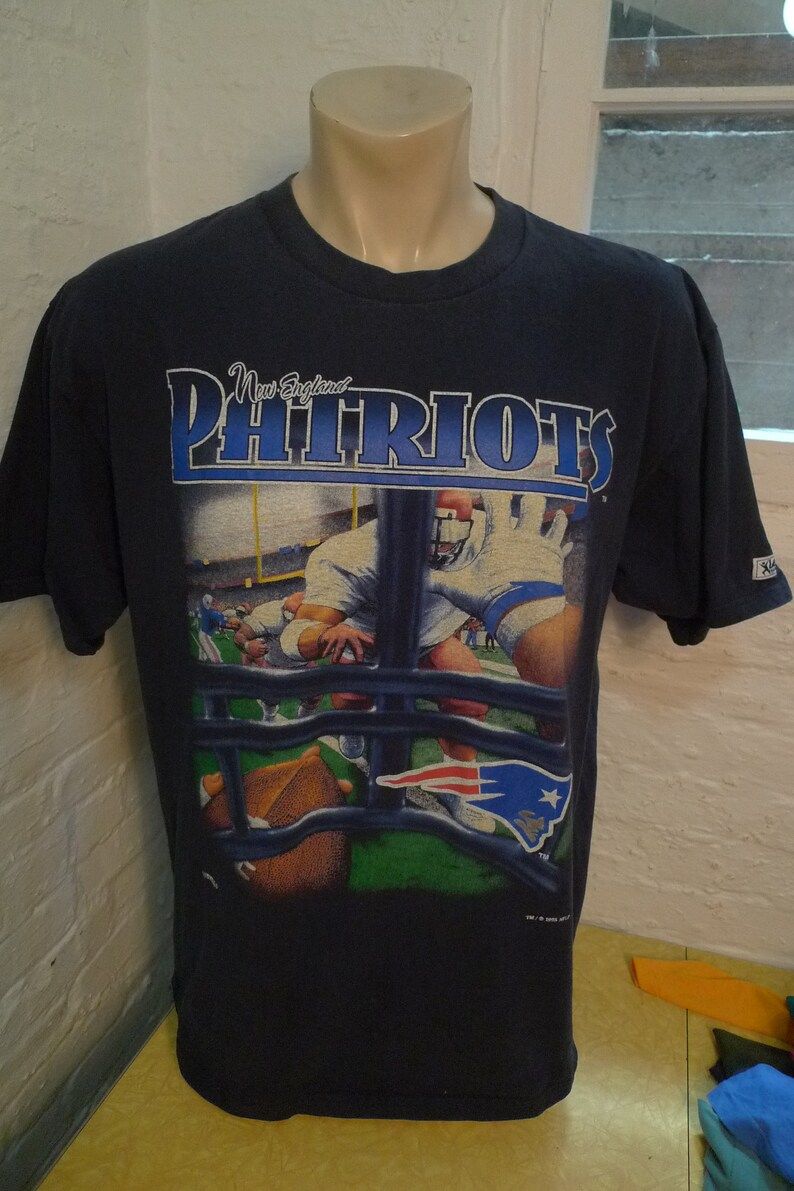 Rare 1995 New England Patriots Shirt Single Sided