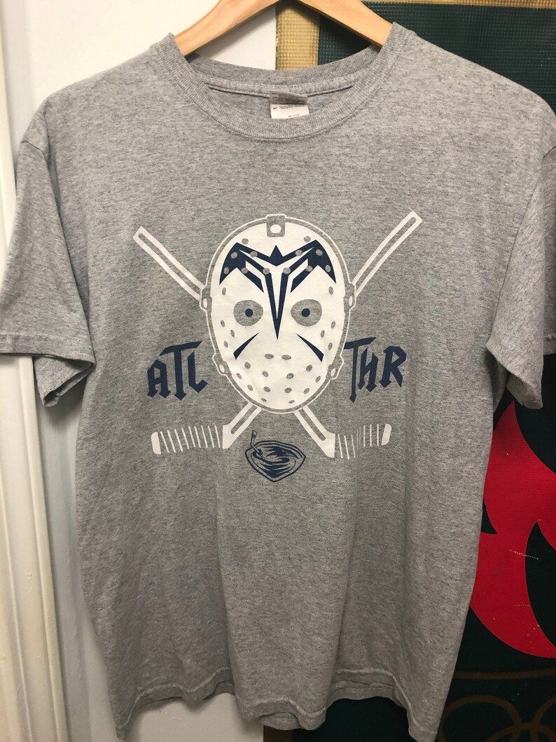 Rare 2000S Atlanta Thrashers Hockey Mask Tee