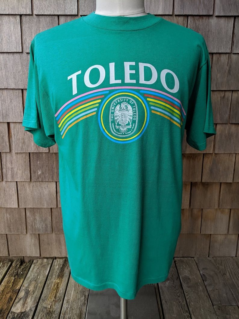 Rare 80S Vintage University Of Toledo Rockets T Shirt