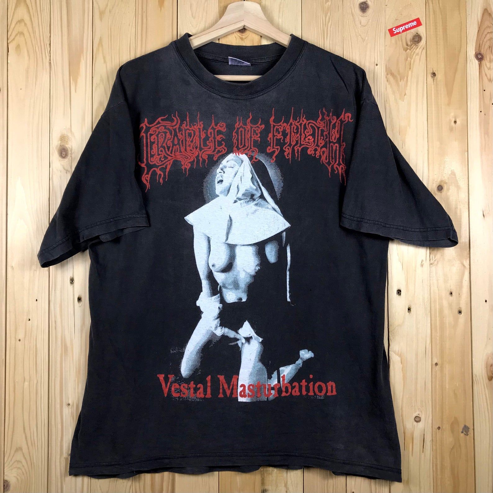 Rare 90S Cradle Of Filth Vestal Masturbation Sexsual Darkness Tour Heavy Metal Shirt