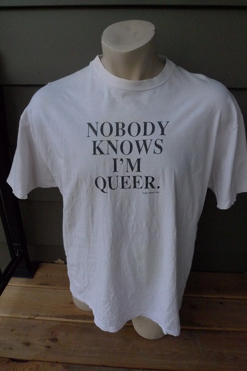 Rare And Awesome 1991 Queer Shirt Single Sided Single Stitched As Is