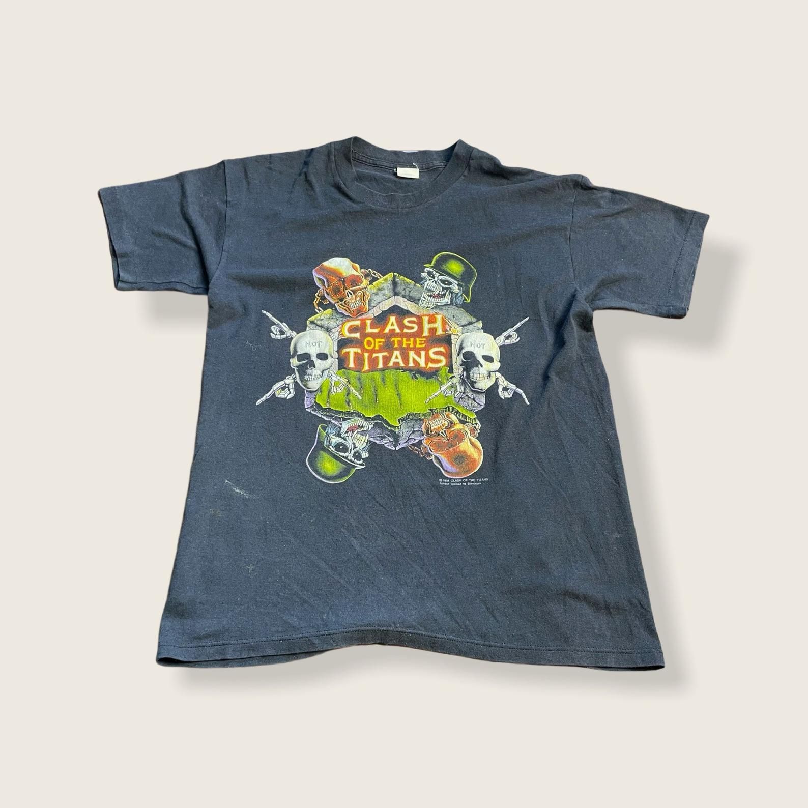 Rare Anthrax Slayer Megadeath Alice Sun Chains Clash Of The Titans 1991 Band Vintage 90S T Shirt