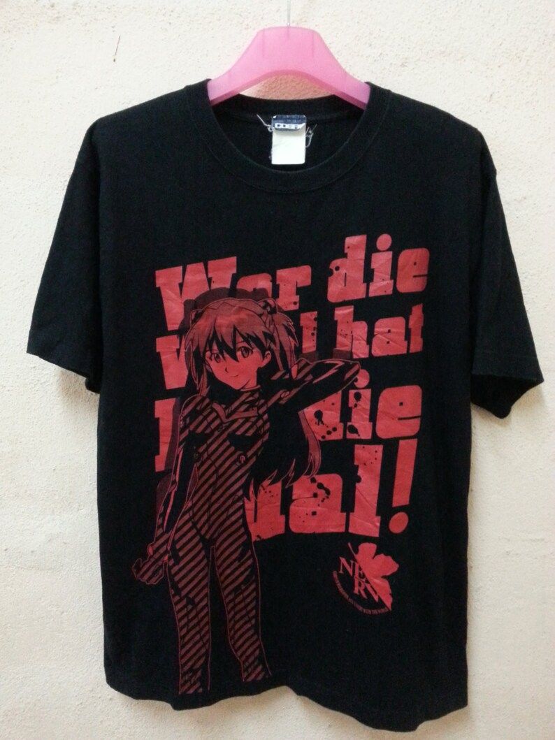Rare Black Evangelion Asuka Asuka Langley Sohryu Nerv T Shirt By Cospa