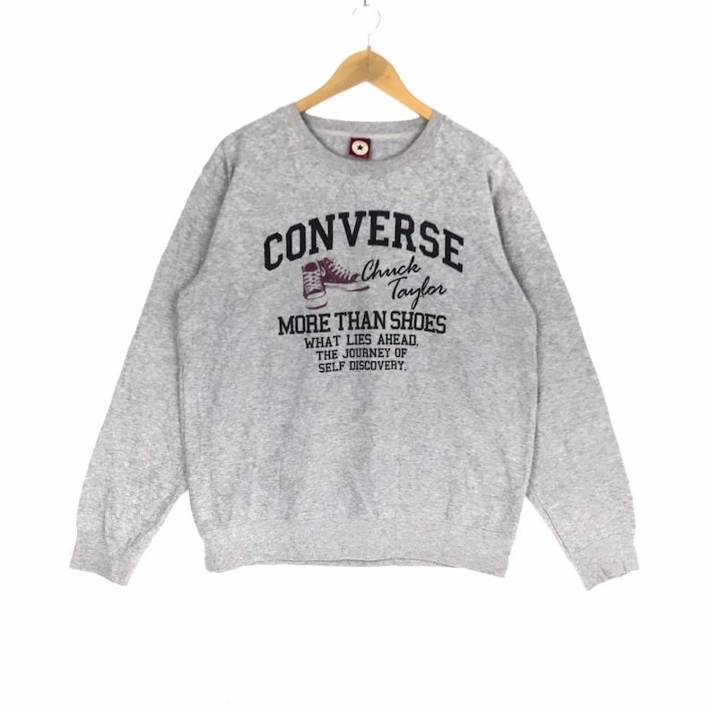 Rare Converse Crewneck Sweatshirt Vtg Chuck Taylor Nice Design Sportswear Pullover Sweater Retro Rap Tees Hip Hop Swag Fashion Streetwear