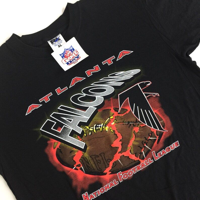 Rare Deadstock Vintage 90S Nfl Atlanta Falcons Ra Football Graphic Tee T Shirt rare deadstock vintage 90s nfl atlanta falcons ra football graphic tee t shirt i6z3i