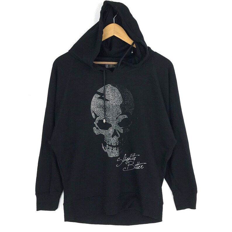 Rare Galyge Hoodie Sweatshirt Slightly Better Skull Design Jumper Pullover Sweater Fashion Streetwear Medium Size