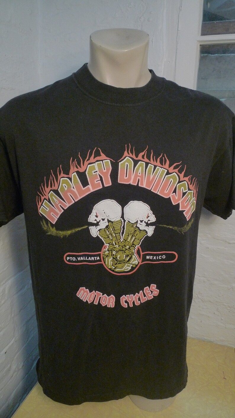 Rare 1990's Harley Davidson Puerto Vallarta Mexico Shirt