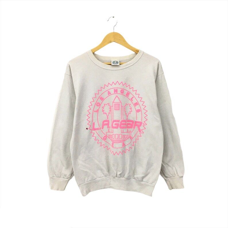 Rare Los Angeles La Gear Made In Usa Big Logo Spellout Vintage 90S Crewneck Sweatshirt Jumper Pullover Style Fashion Designer