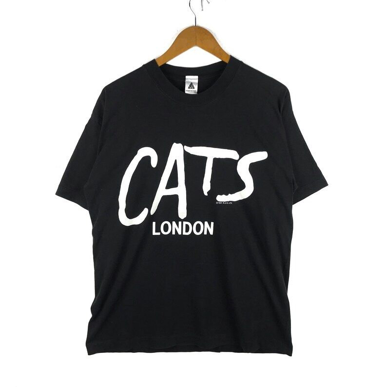 Rare Vintage 1981 Cats Broadway Musical Tshirt Vintage 80S Cats London Black Eyes Shirt Fashion Style Black Colour Medium Size