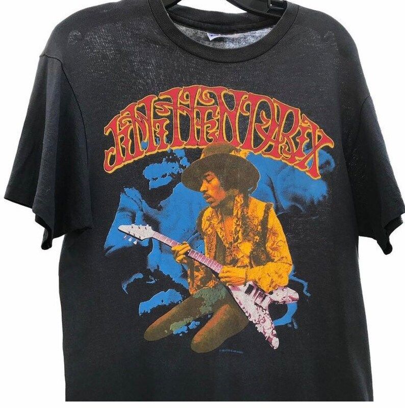 Rare Vintage 1988 Jimi Hendrix Tee Mens Size S M 1980S Band Tee