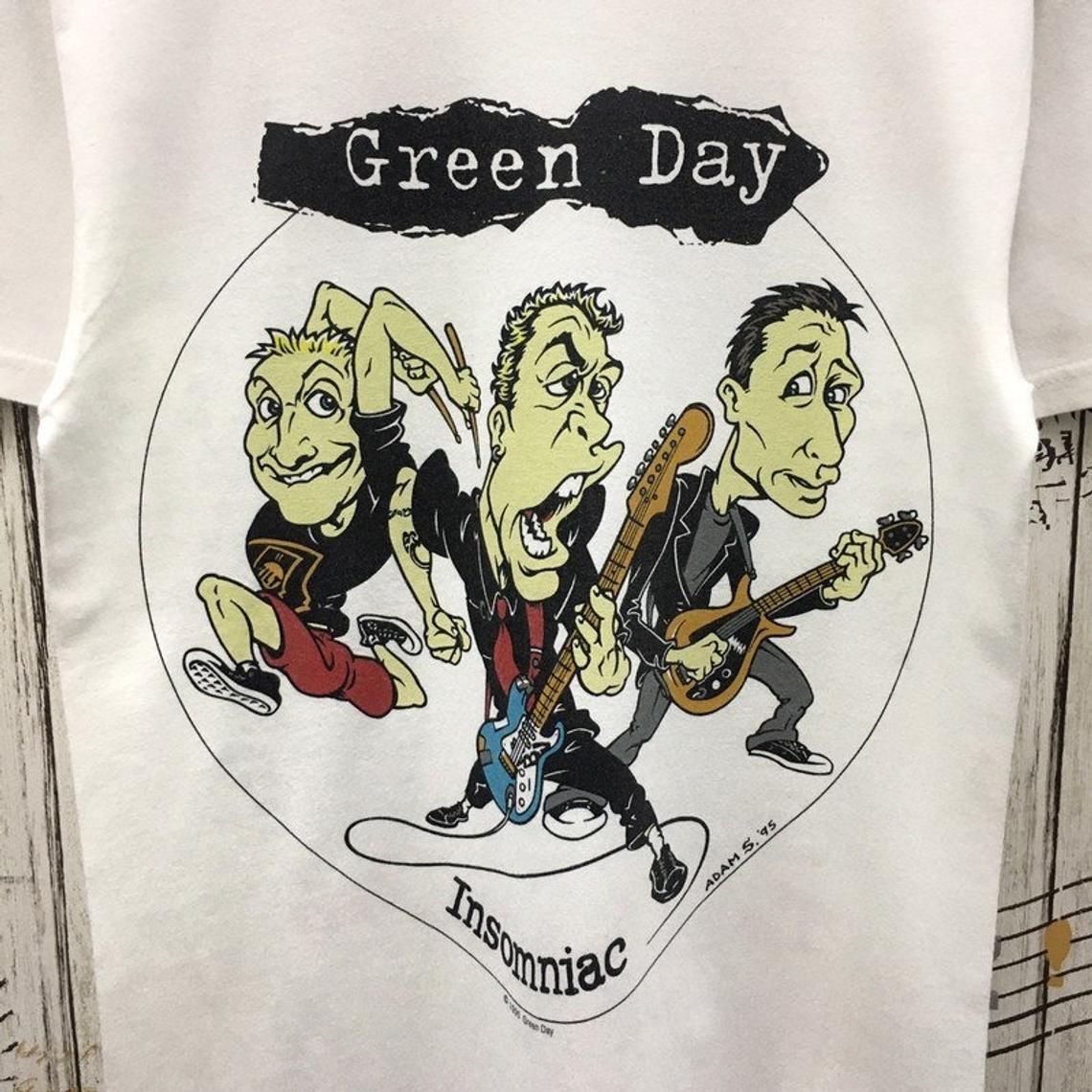 Rare Vintage 1995 Green Day Insomniac 95 Tour Usa Shirt