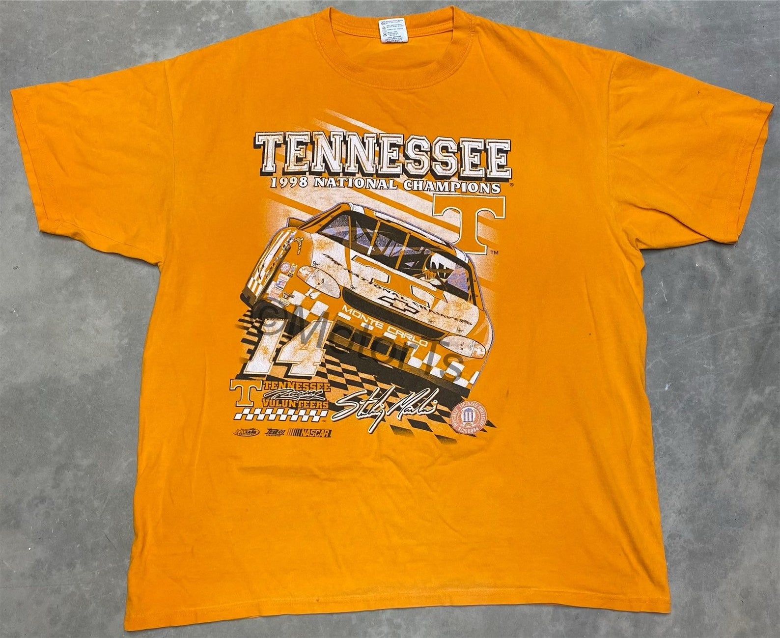 Rare Vintage 1999 Sterling Marlin Tennessee Volunteers National Champ Nascar Busch Series Tee - 2