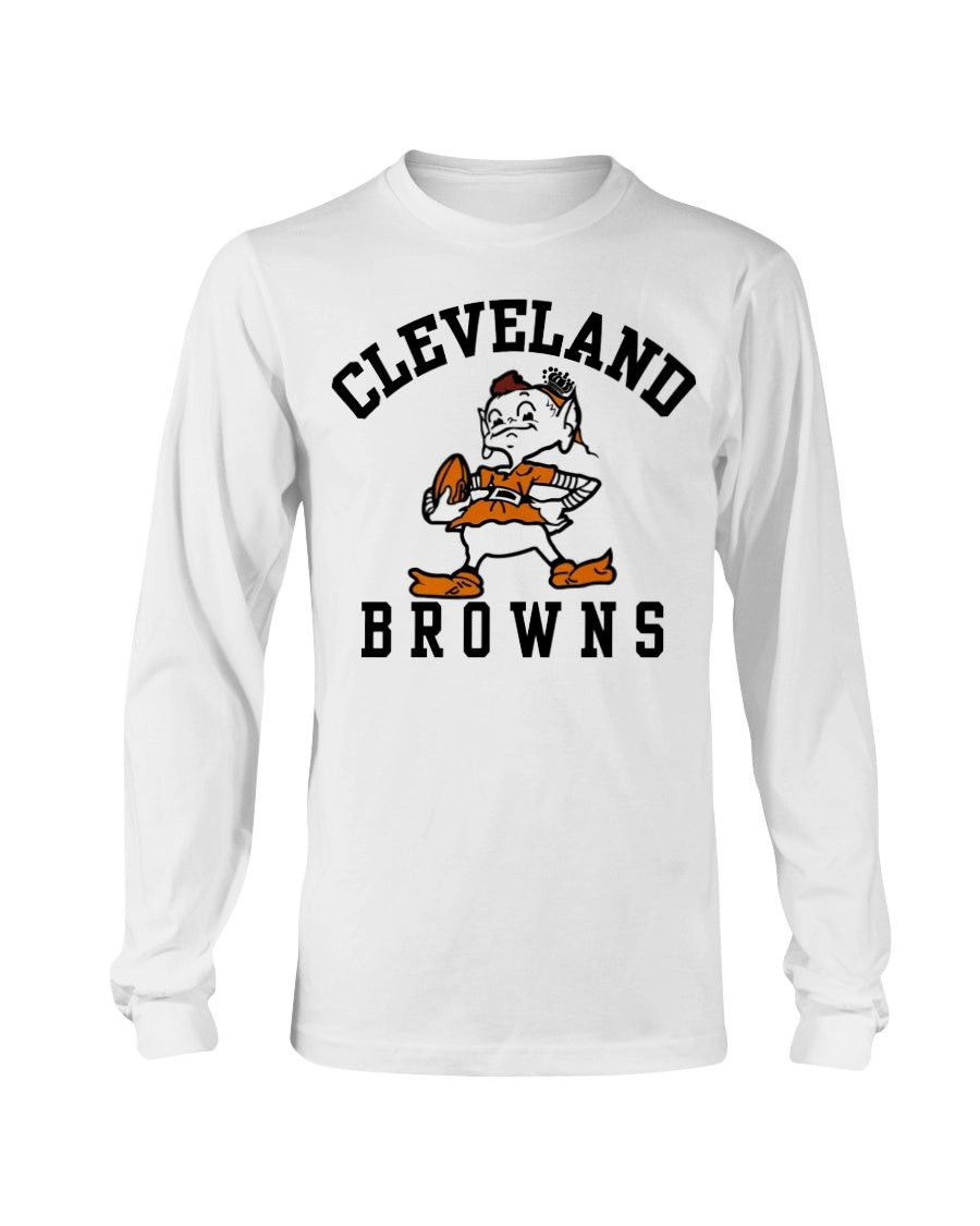 Rare Vintage 70S Cleveland Browns Elf Big Logo Spellout Graphic Long Sleeve T Shirt 091021