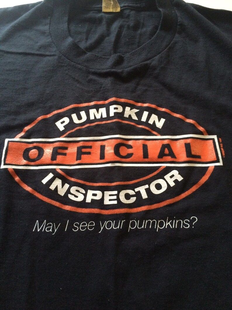 Rare Vintage 80S Official Pumpkin Inspector Halloween T Shirt