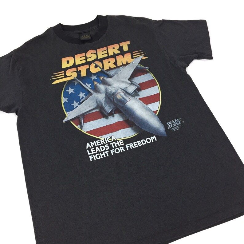 Rare Vintage 90S 1991 91 3D Emblem Operation Desert Storm War Zone Single Stitch Made In Usa Graphic Tee T Shirt Shirt