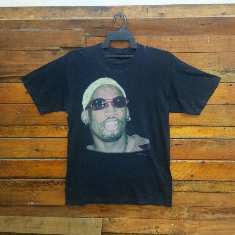 Rare Vintage 90S Dennis Rodman T Shirt Fits Mbasketball Icon Dennis Rodman Nba Player Superstar Hip Hop Street Wear