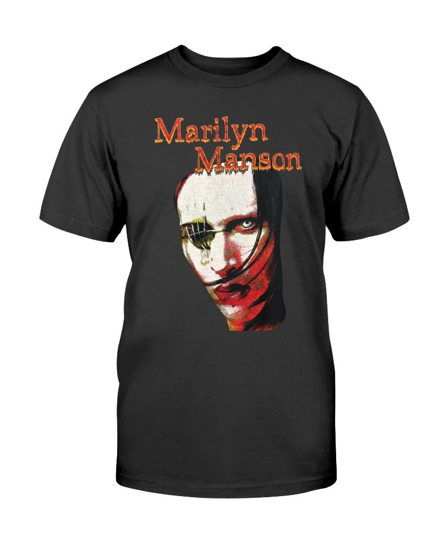 Rare Vintage 90S Marilyn Manson Promo Album Rock Band Europe T Shirt 211006