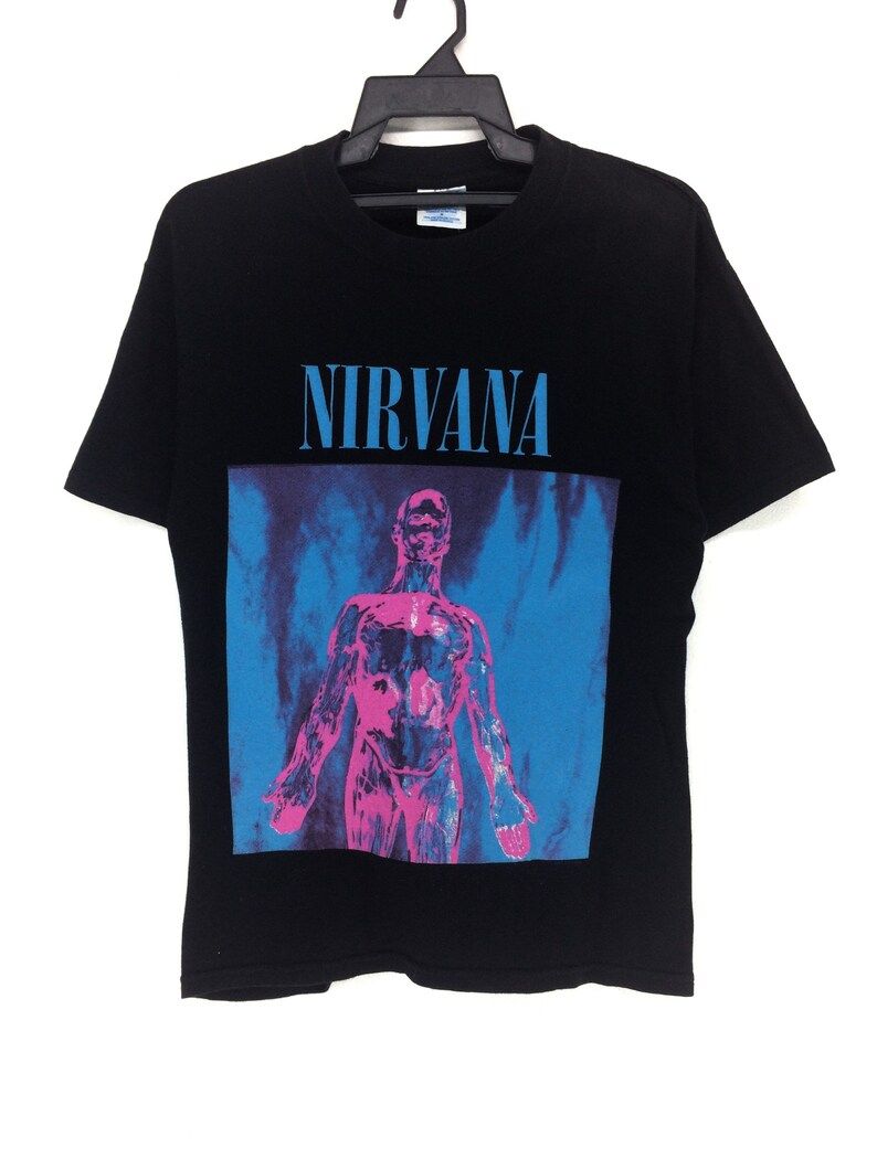 Rare Vintage 90S Nirvana Sliver T Shirt Alternative Grunge Rock Band Tees