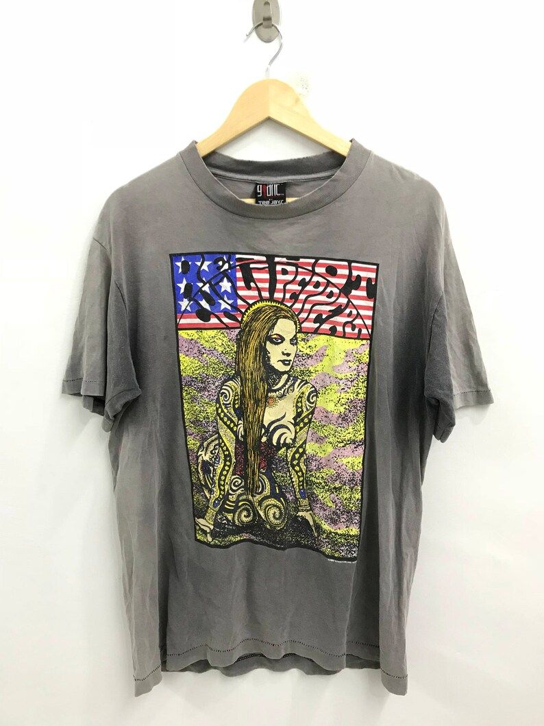 Rare Vintage 90S Red Hot Chili Peppers Mothers Milk Tour 1992 Concert Albumfrank Kozik Designfadedmade In Usa