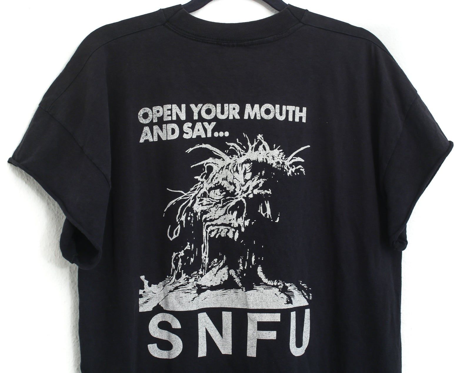 Rare Vintage 90S Snfu Open Your Mouth And Say T-Shirt Punk Rock rare vintage 90s snfu open your mouth and say t shirt punk rock pqf9w