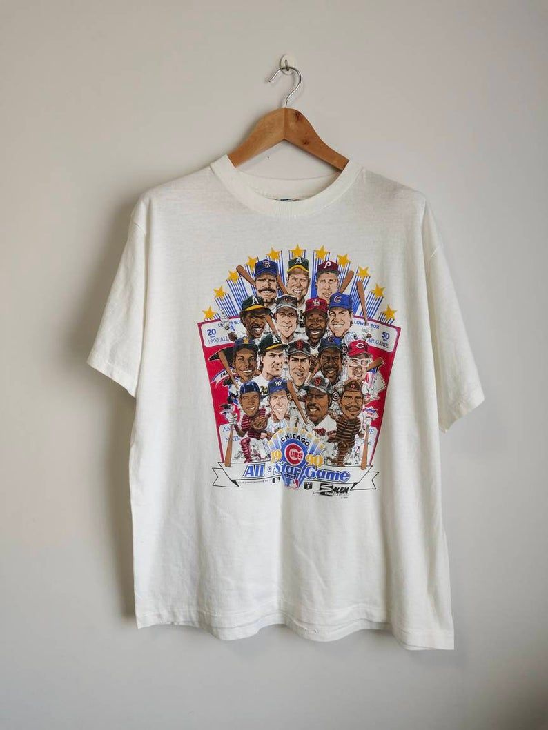 Rare Vintage Baseball All Star Game 90'S Baseball Mlb Salem Sportwear Shirt