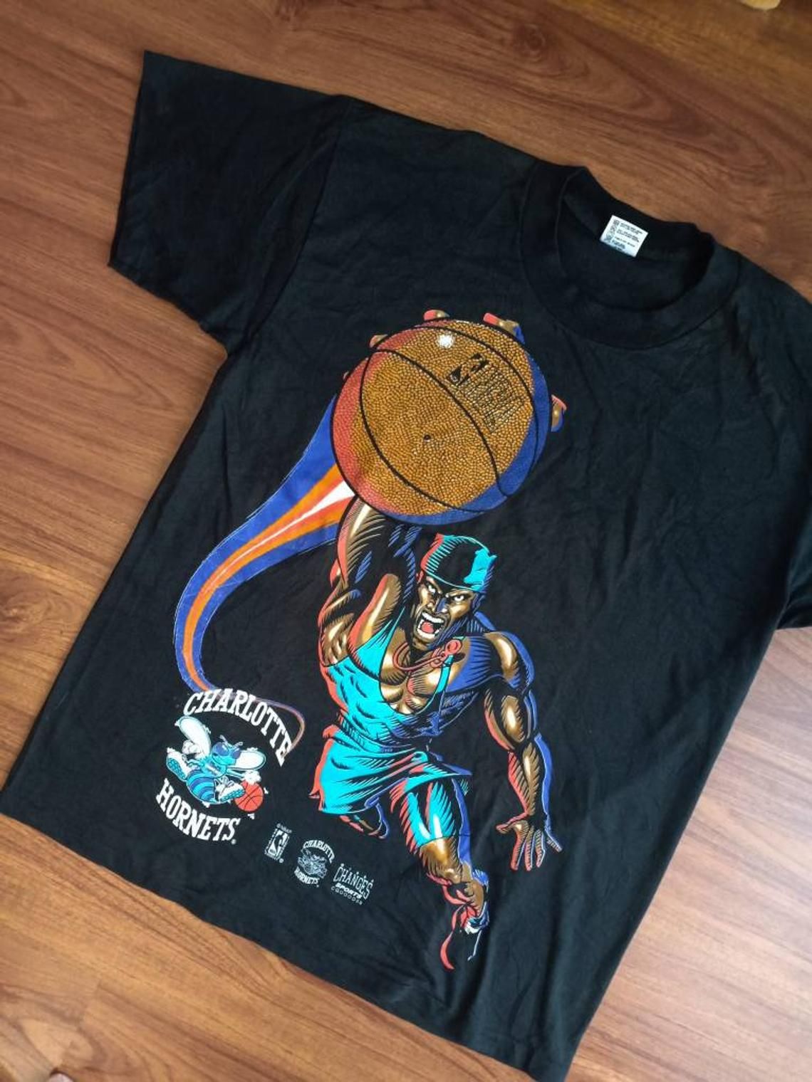 Rare Vintage Charlotte Hornets Caricature 90'S Shirt