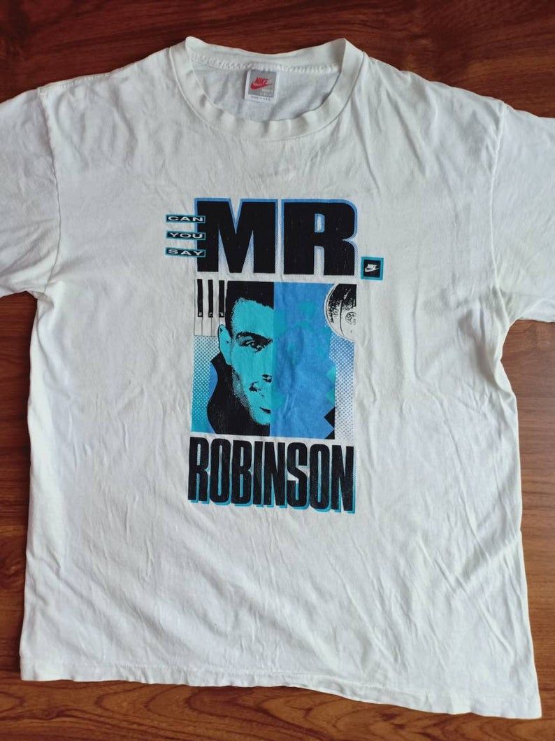 Rare Vintage David Robinson Nike Caricature 90'S Nba Basketball San Antonio Spurs Shirt