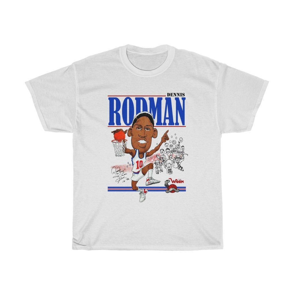 Rare Vintage Dennis Rodman The Worm 80S Basketball Detroit Pistons Unisex Heavy Cotton Tee 211023